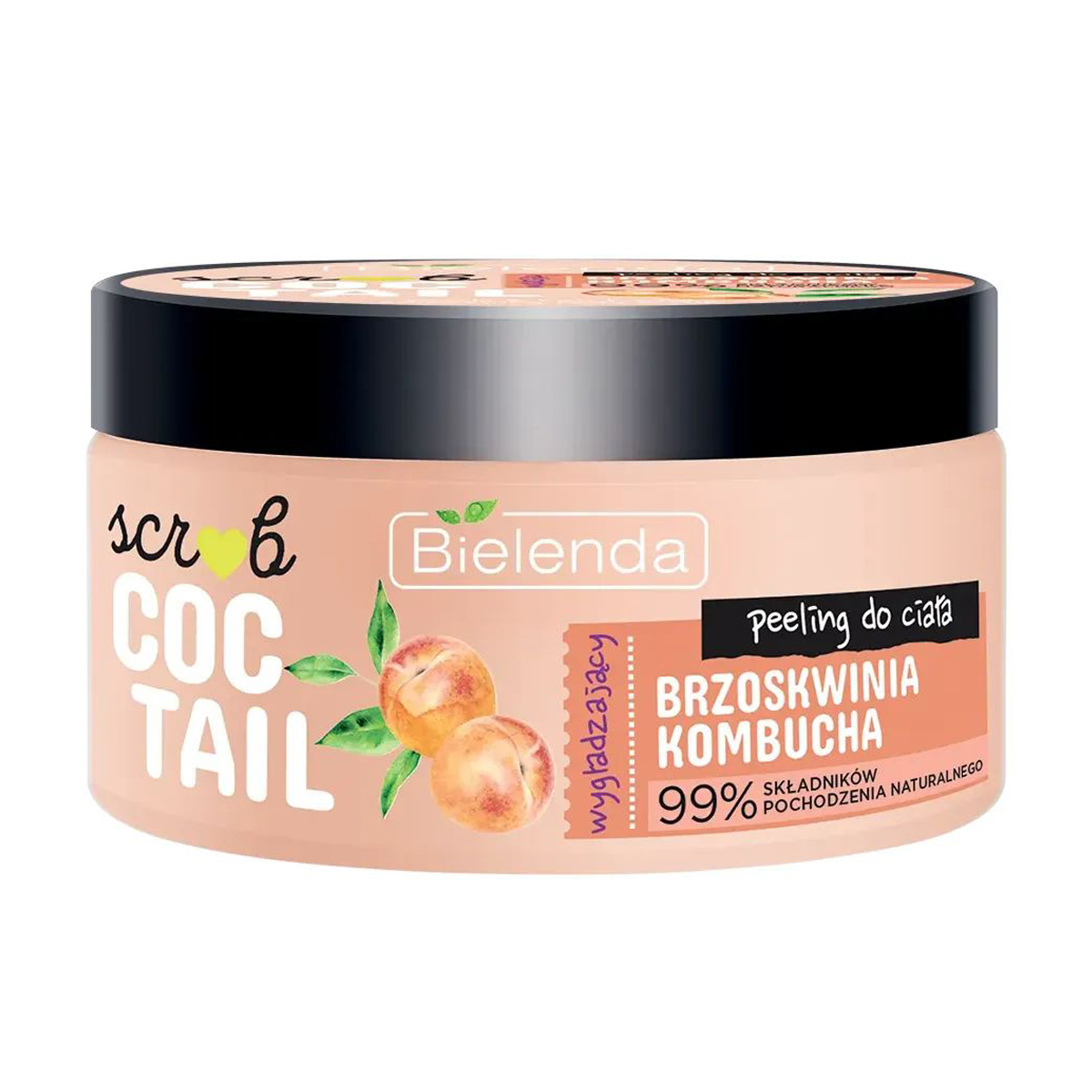 

Уцінка! Розгладжувальний цукровий скраб для тіла Bielenda Coctail Scrub Peach Kombucha, 350 г