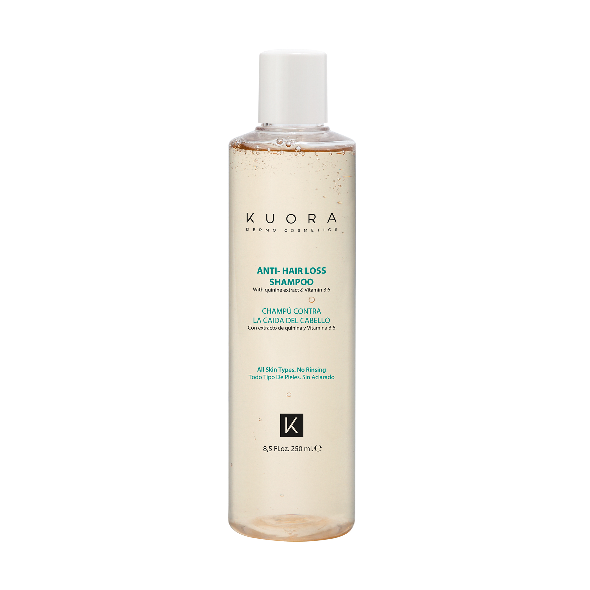 

Шампунь для волосся проти випадіння Kuora Dermocosmetics Anti Hair Loss Shampoo With Quinine Extract & Vitamin B6, 250 мл