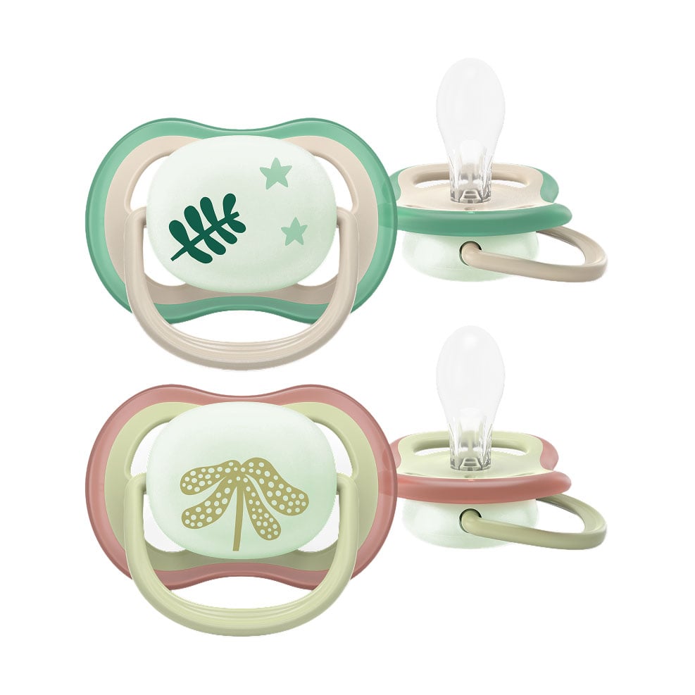 

Силіконова пустушка AVENT Ultra Air нічна, 6-18 місяців, для хлопчиків, 2 шт (SCF376/13)