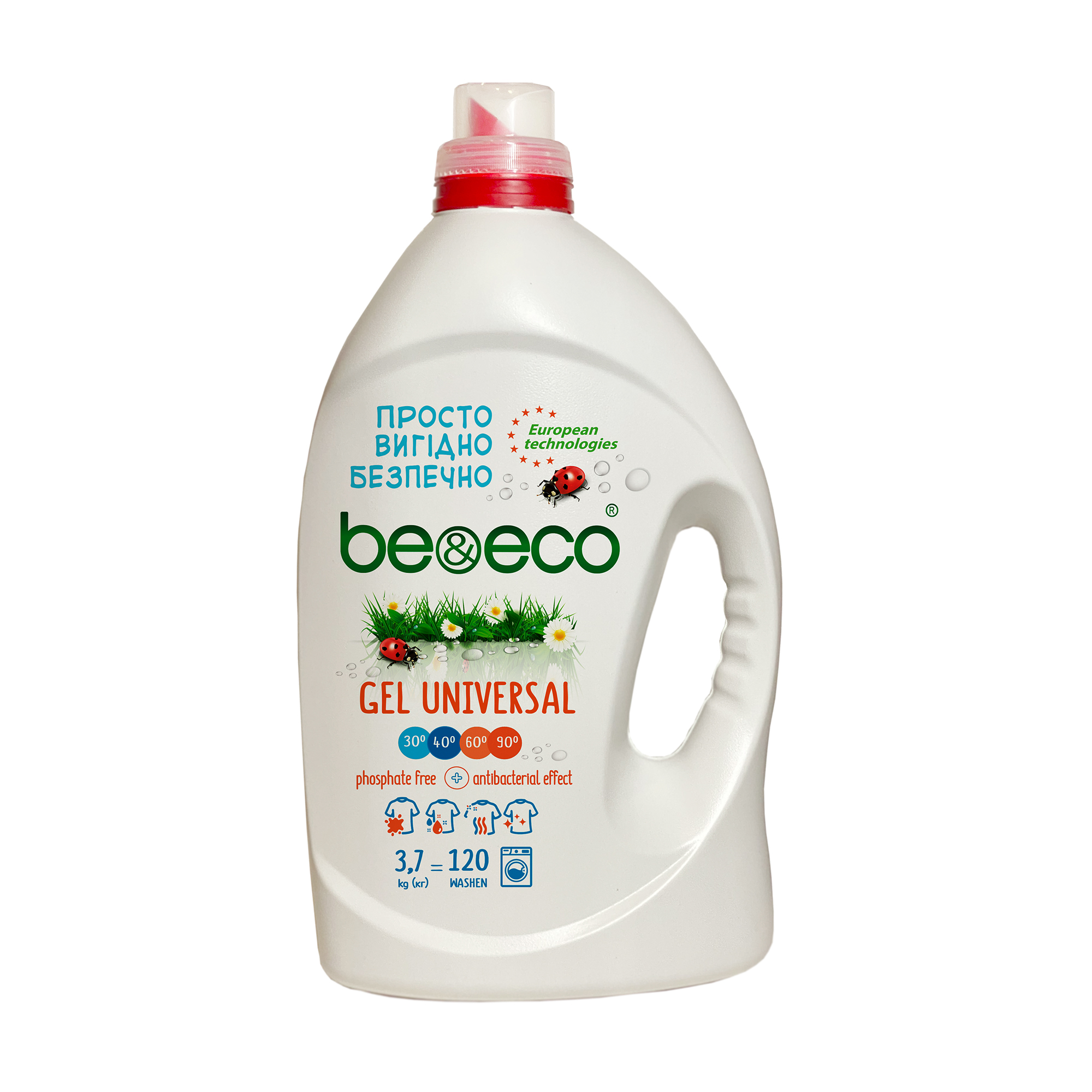 

Гель для прання Be&Eco Universal 120 циклів прання, 3.7 л