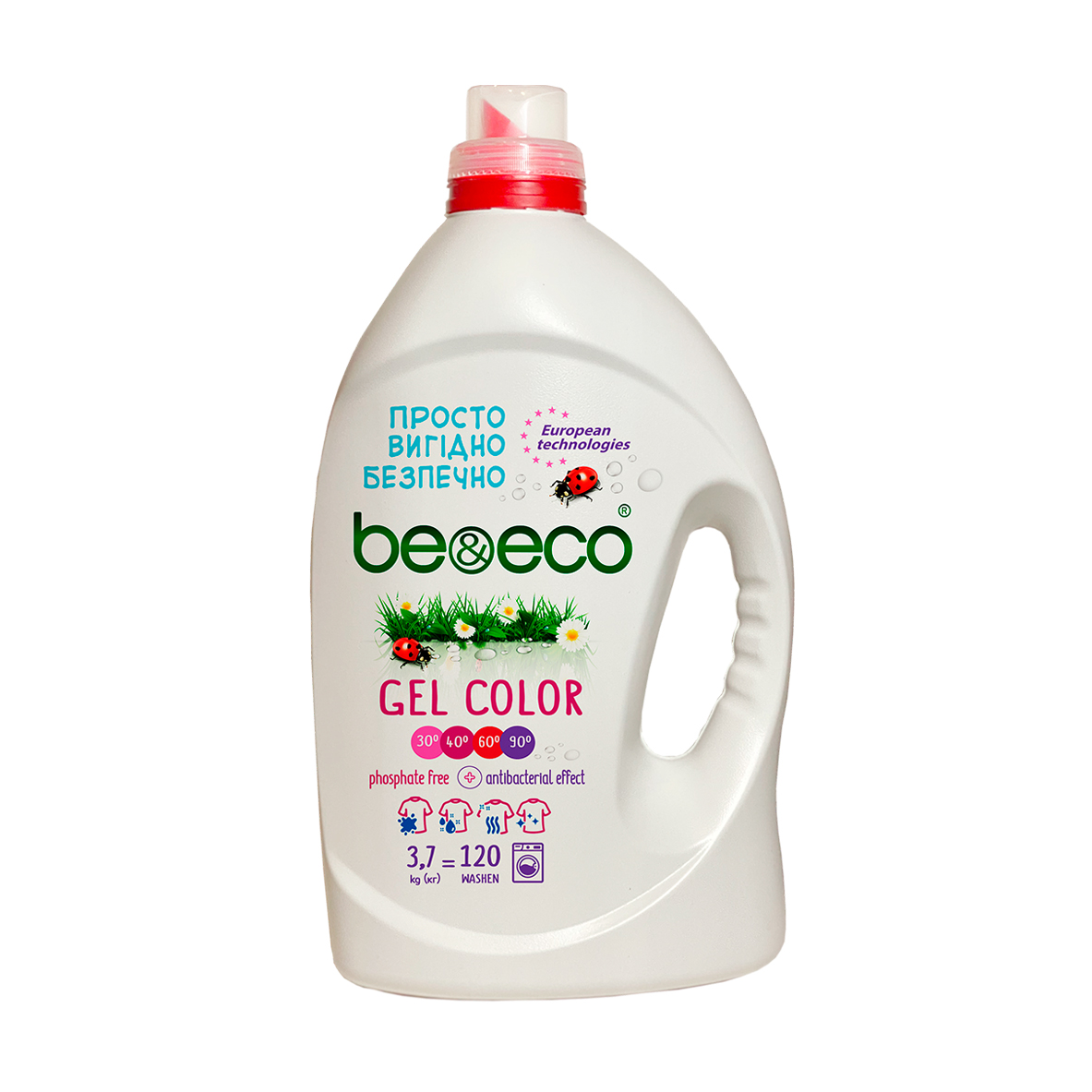 

Гель для прання Be&Eco Color 120 циклів прання, 3.7 л