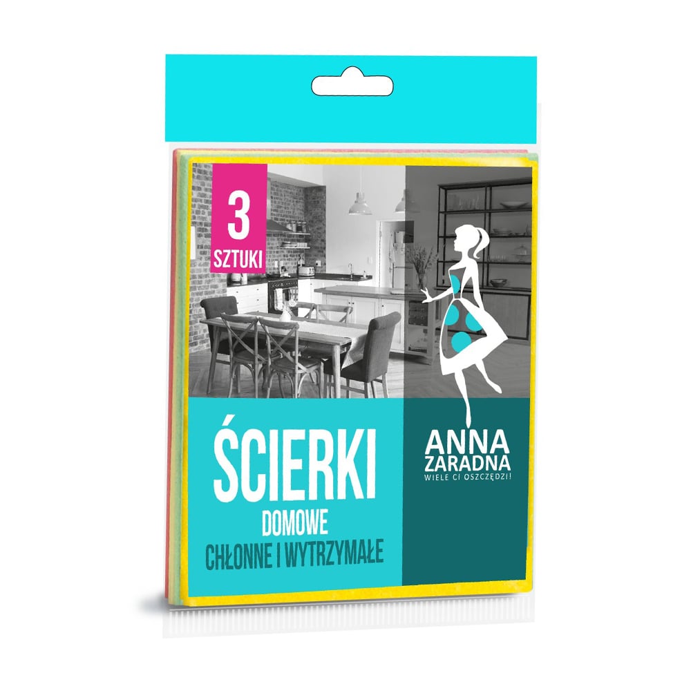 

Віскозні серветки для прибирання Anna Zaradna, 3 шт