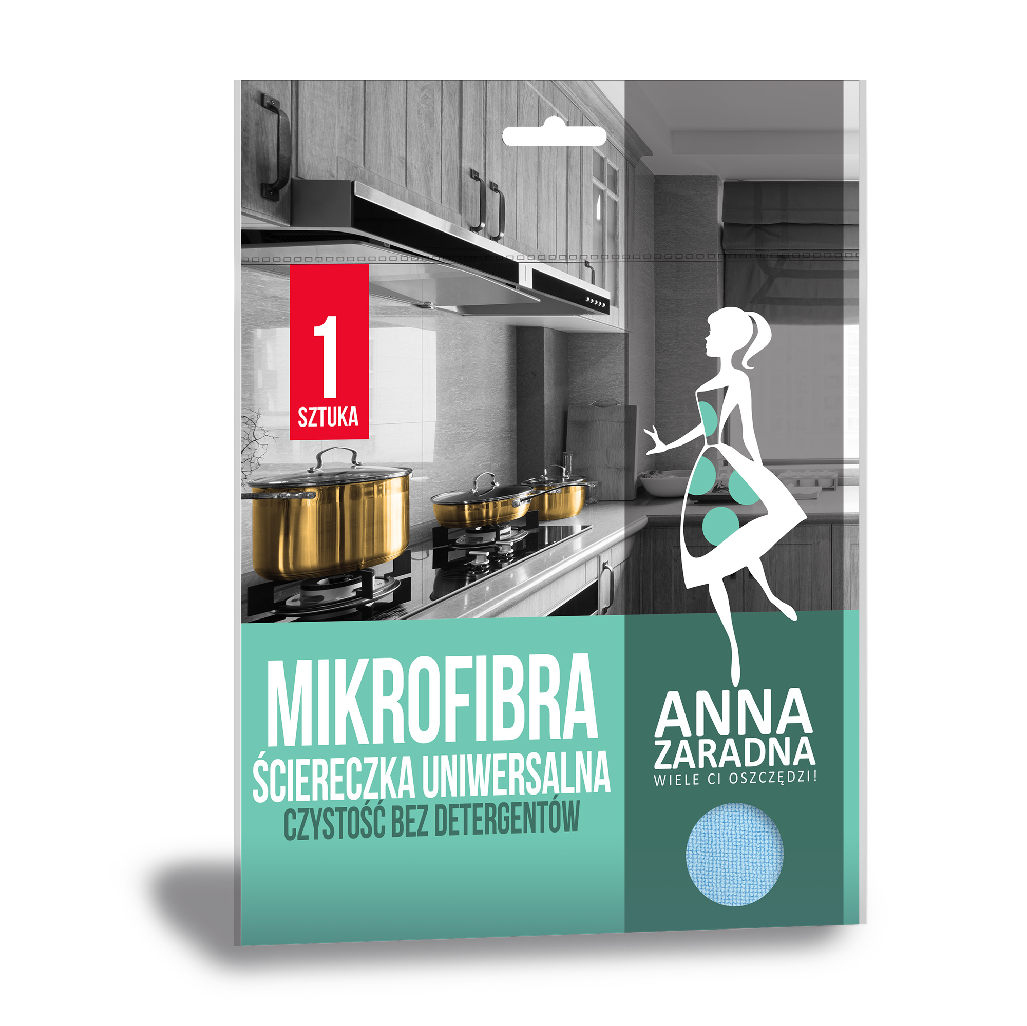 

Серветка для прибирання Anna Zaradna з мікрофібри, 1 шт
