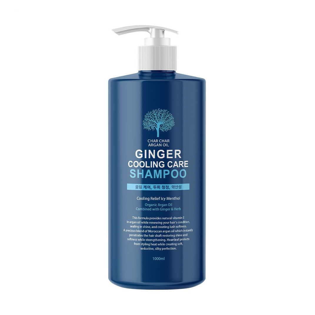 

Зміцнювальний шампунь для волосся з охолоджувальним ефектом Char Char Argan Oil Ginger Cooling Care Shampoo з аргановою олією, 1 л