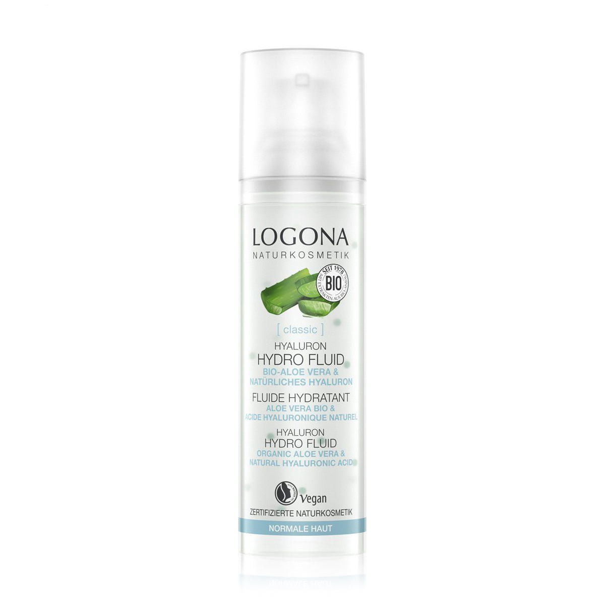 

Уцінка! Зволожувальний біо-гідро-флюїд для обличчя Logona Hyaluron Aloe Vera Hydro Fluid з гіалуроновою кислотою та алое, 30 мл