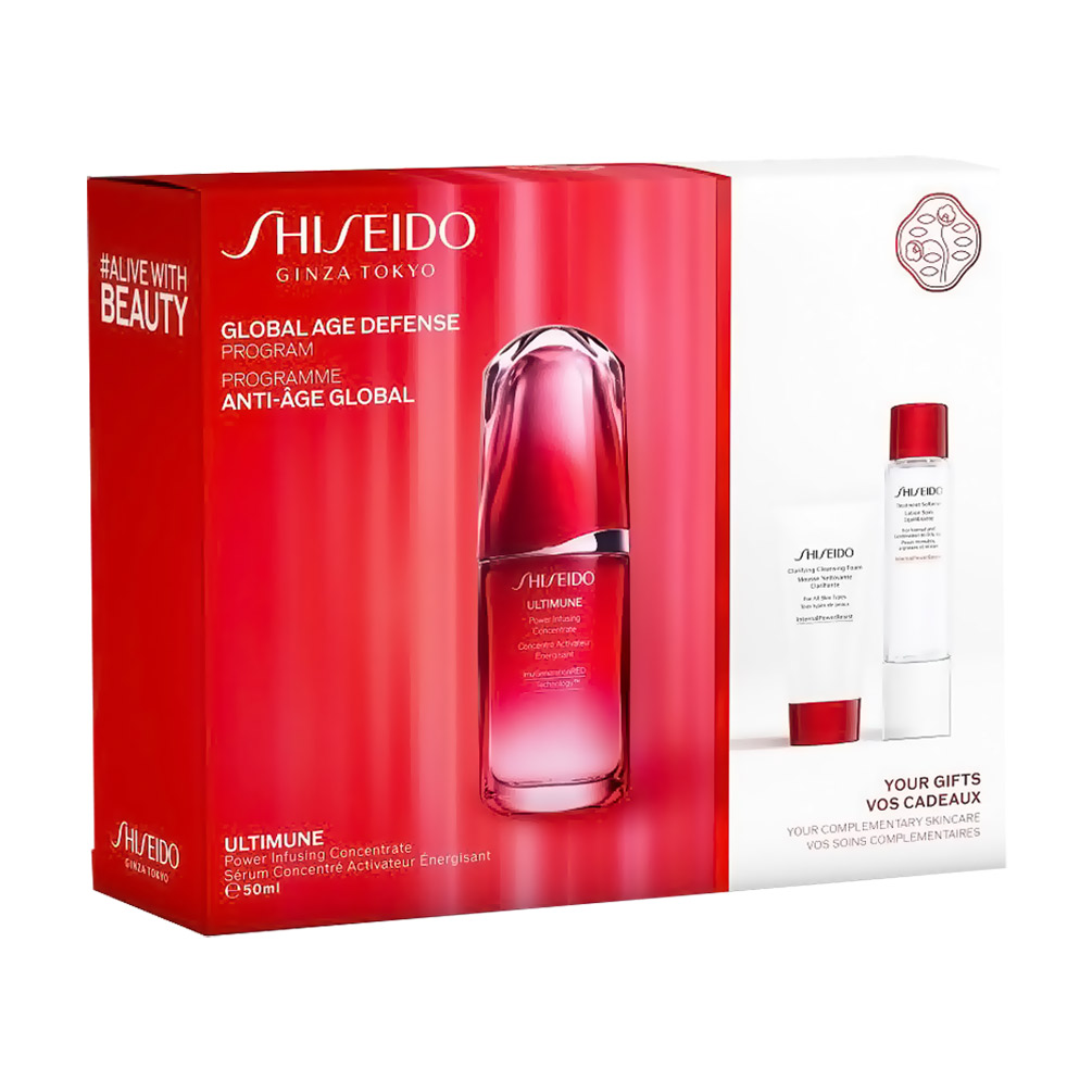 

Уцінка! Набір для обличчя Shiseido Ultimune (концентрат, 50 мл + пінка, 30 мл + софтнер, 30 мл)
