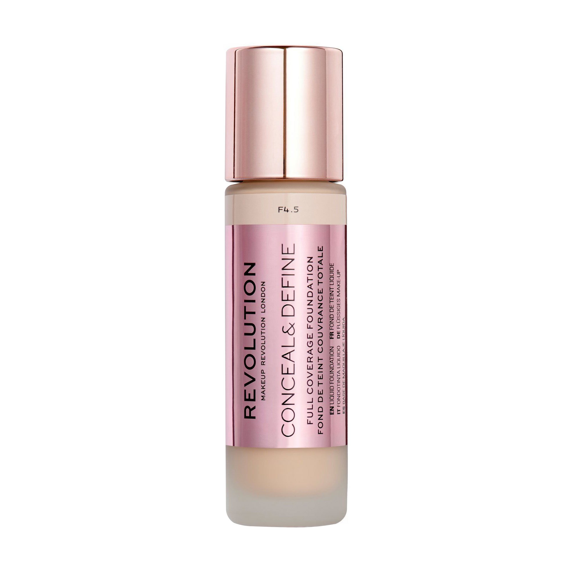 

Уцінка! Тональна основа для обличчя Makeup Revolution Conceal & Define Foundation F4.5, 23 мл