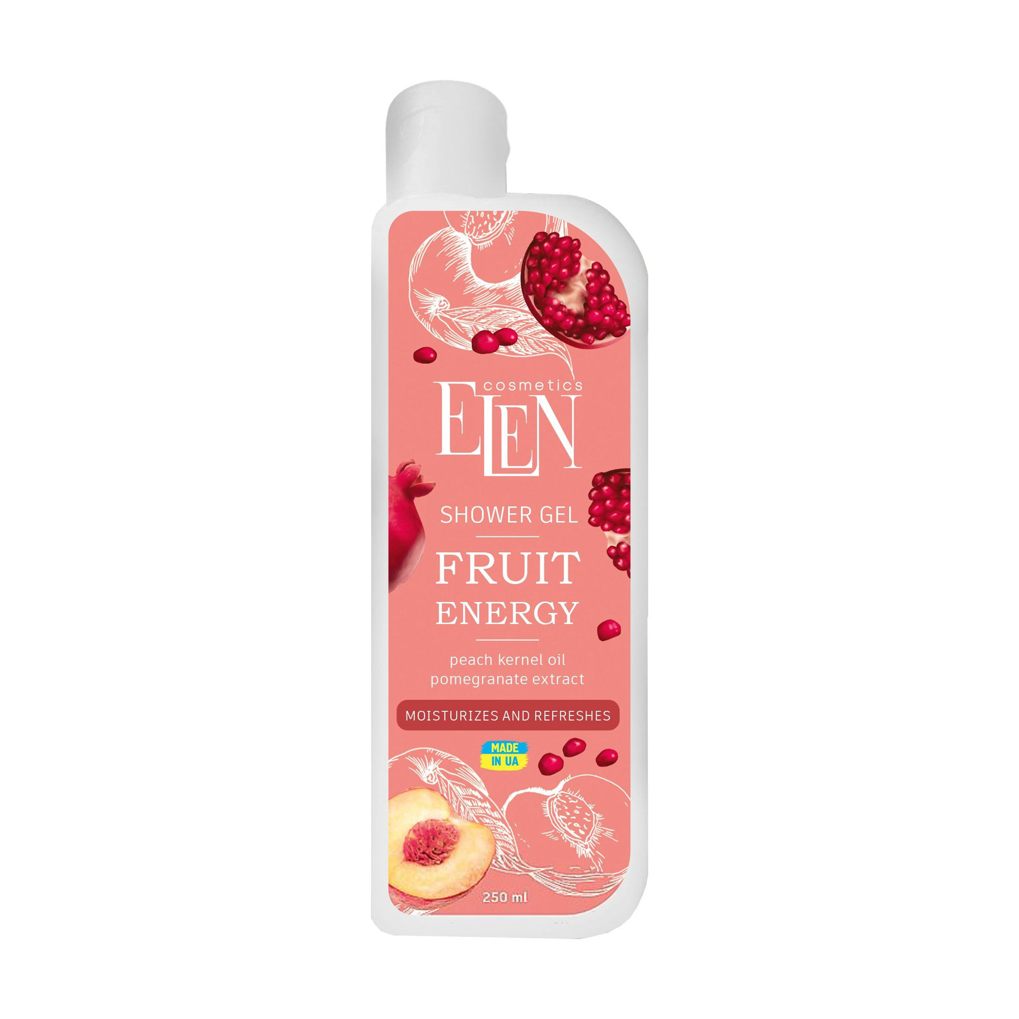 

Уцінка! Зволожувальний та освіжаючий гель для душу Elen Cosmetics Фруктова енергія, 250 мл