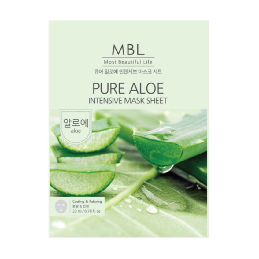 

Уцінка! Тканинна маска для обличчя MBL Pure Aloe Intensive Mask Sheet з алое, 23 мл