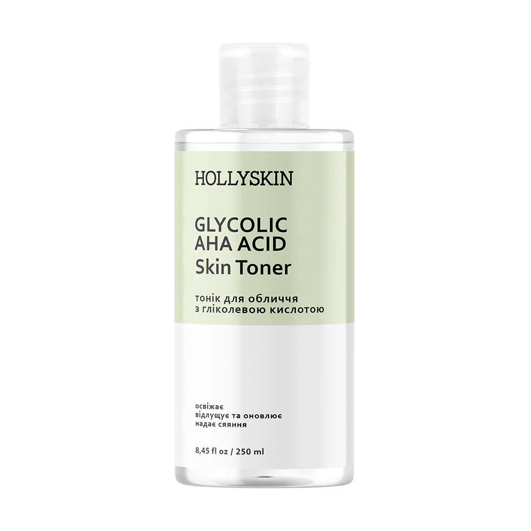 

Уцінка! Тонік для обличчя Hollyskin Glycolic AHA Acid Skin Toner з гліколевою кислотою, 250 мл