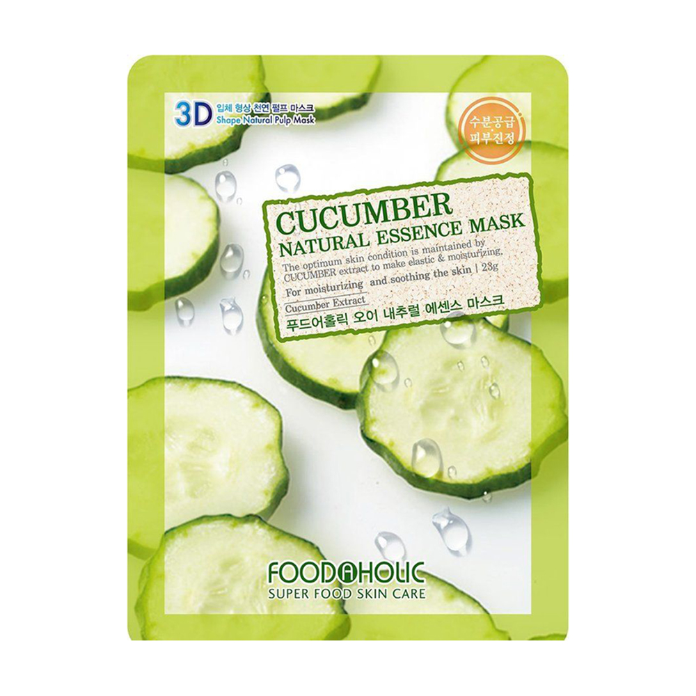 

Тканинна 3D-маска для обличчя Food A Holic Natural Essence Mask Cucumber з екстрактом огірка, 23 г