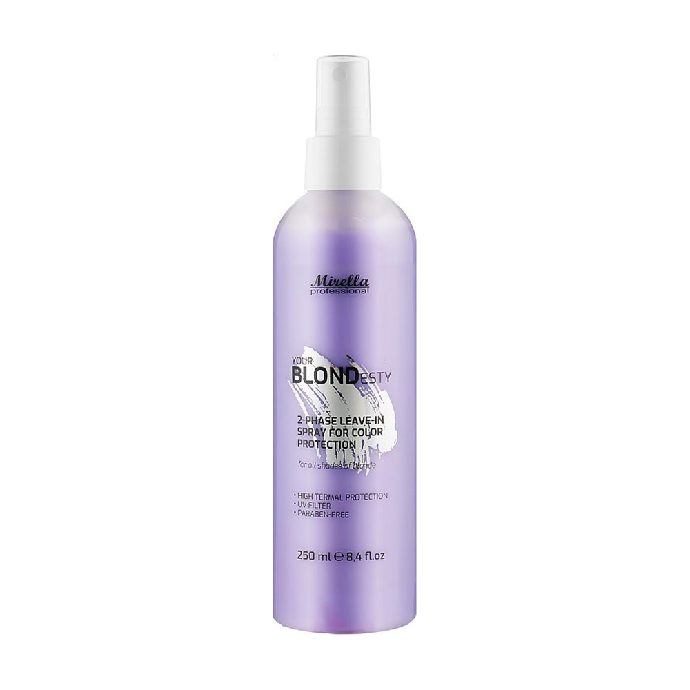 

Спрей для підтримання ефекту блонда Mirella Professional 2-Phase Leave-In Spray For Color Protection з термозахистом, 250 мл