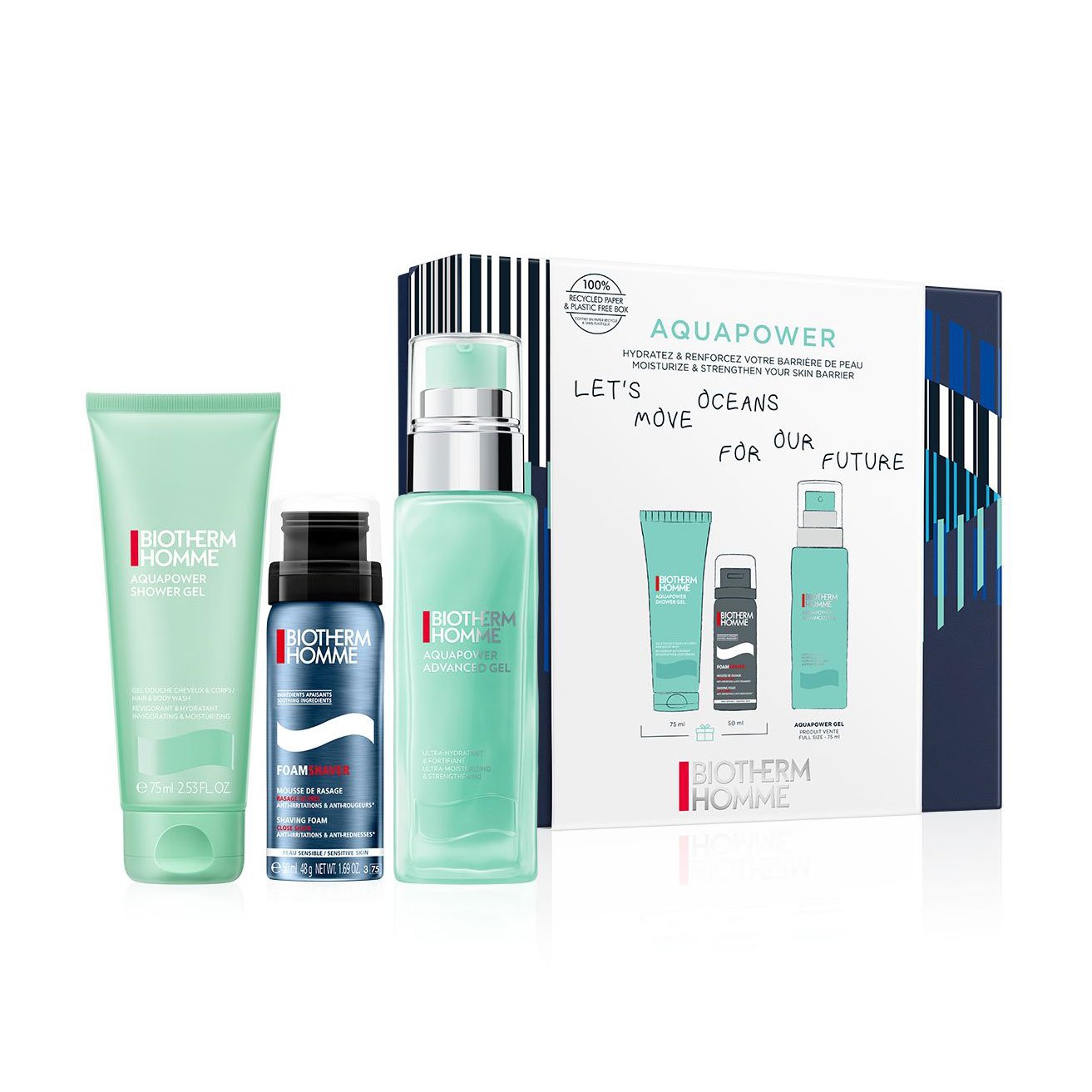 

Чоловічий набір для обличчя Biotherm Aquapower (гель для обличчя, 75 мл + піна для гоління, 50 мл + гель для душу, 75 мл)