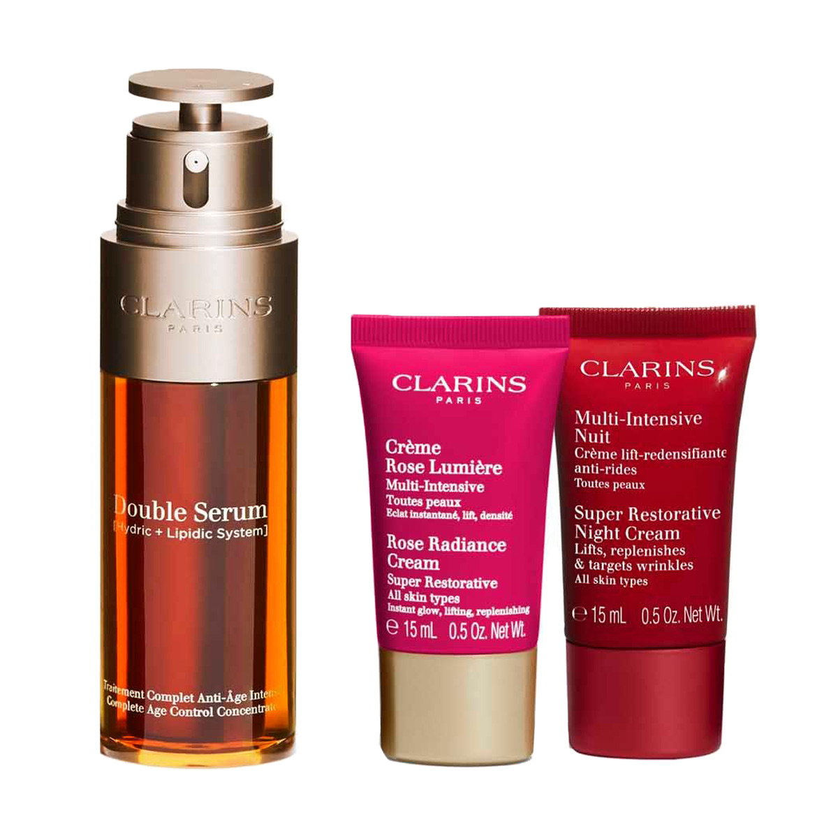 

Набір для обличчя Clarins VP Double Serum & Super Restorative (сироватка, 50 мл + денний крем, 15 мл + нічний крем, 15 мл + косметичка)