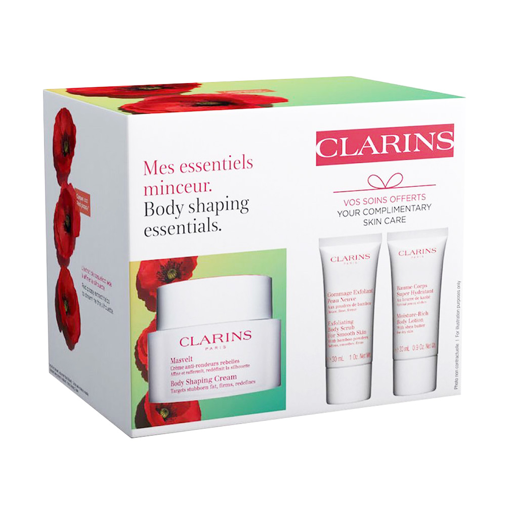 

Уцінка! Набір для тіла Clarins Masvelt (крем для схуднення, 200 мл + скраб для тіла, 30 мл + лосьйон для тіла, 30 мл)
