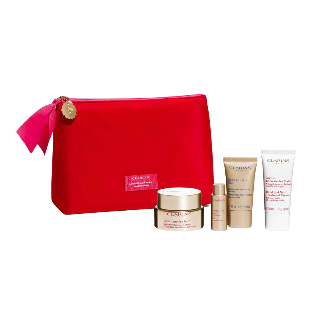 

Уцінка! Набір для обличчя Clarins VP Nutri-Lumiere (денний крем, 50 мл + нічний крем, 15 мл + лосьйон для обличчя, 10 мл + крем для рук, 30 мл + косметичка)