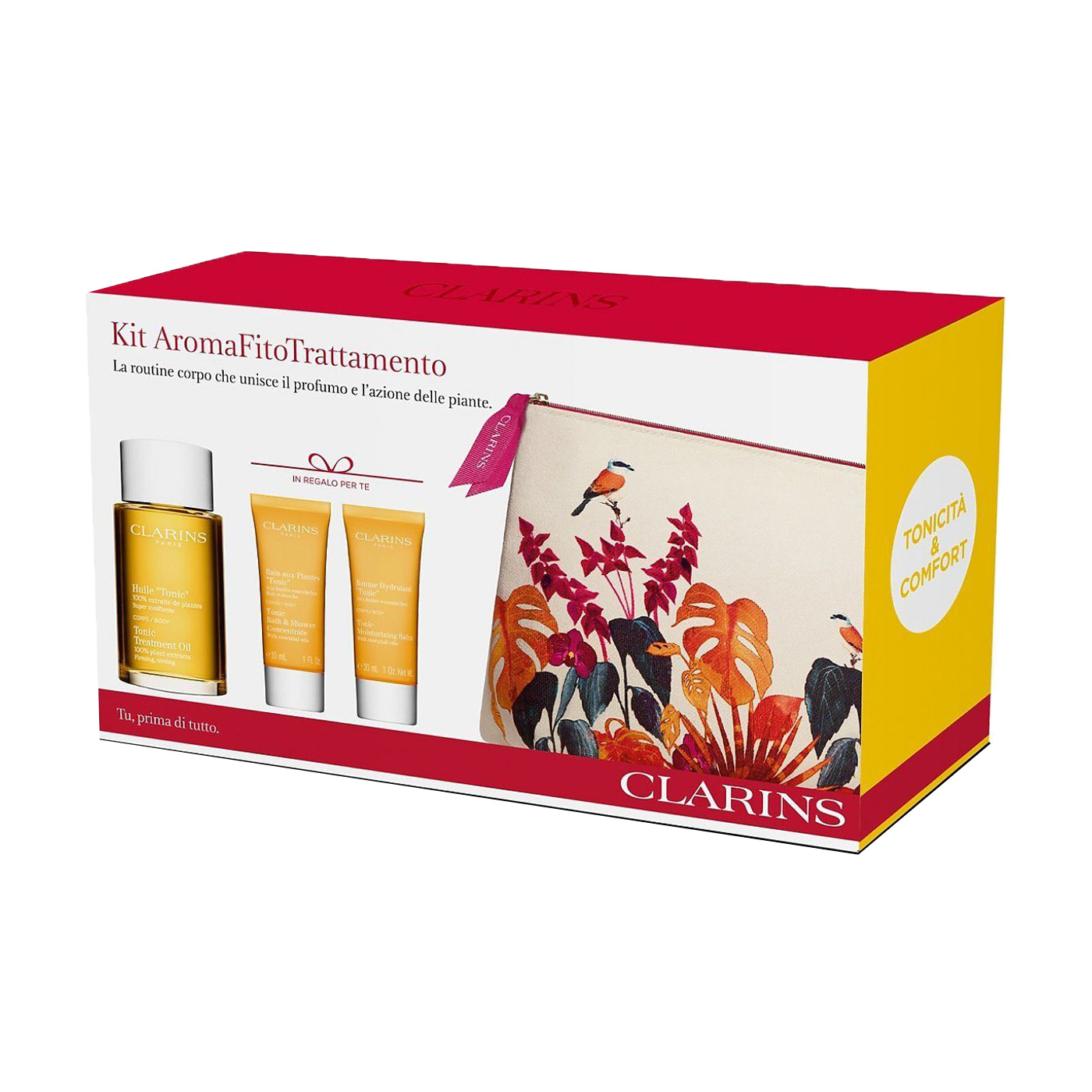 

Набір для тіла Clarins Tonic Body Treatment Set (тонізувальна олія, 100 мл + піна для ванни, 30 мл + бальзам для тіла, 30 мл + косметичка)