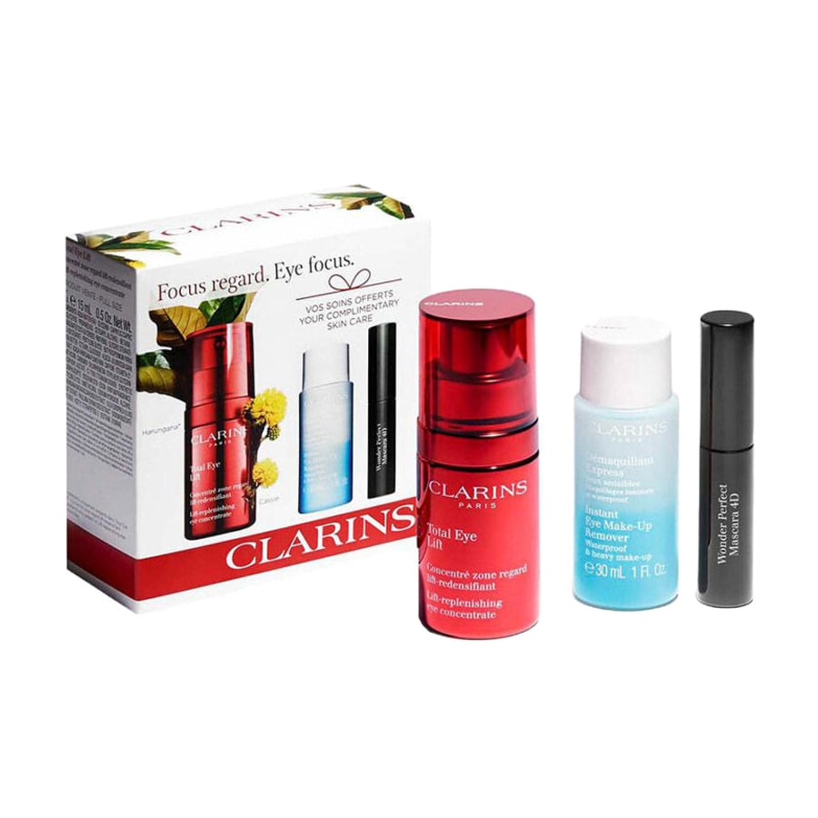 

Уцінка! Набір для обличчя Clarins Total Eye Lift (туш для вій, 3 мл + засіб для демакіяжу, 30 мл + концентрат для шкіри навколо очей, 15 мл)