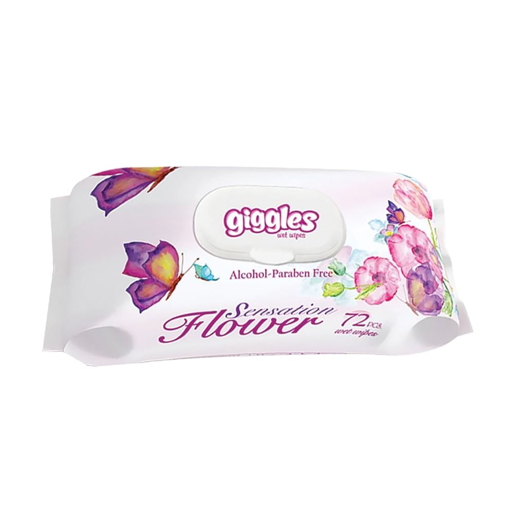 

Вологі серветки Giggles Sensation Flower з клапаном, 72 шт