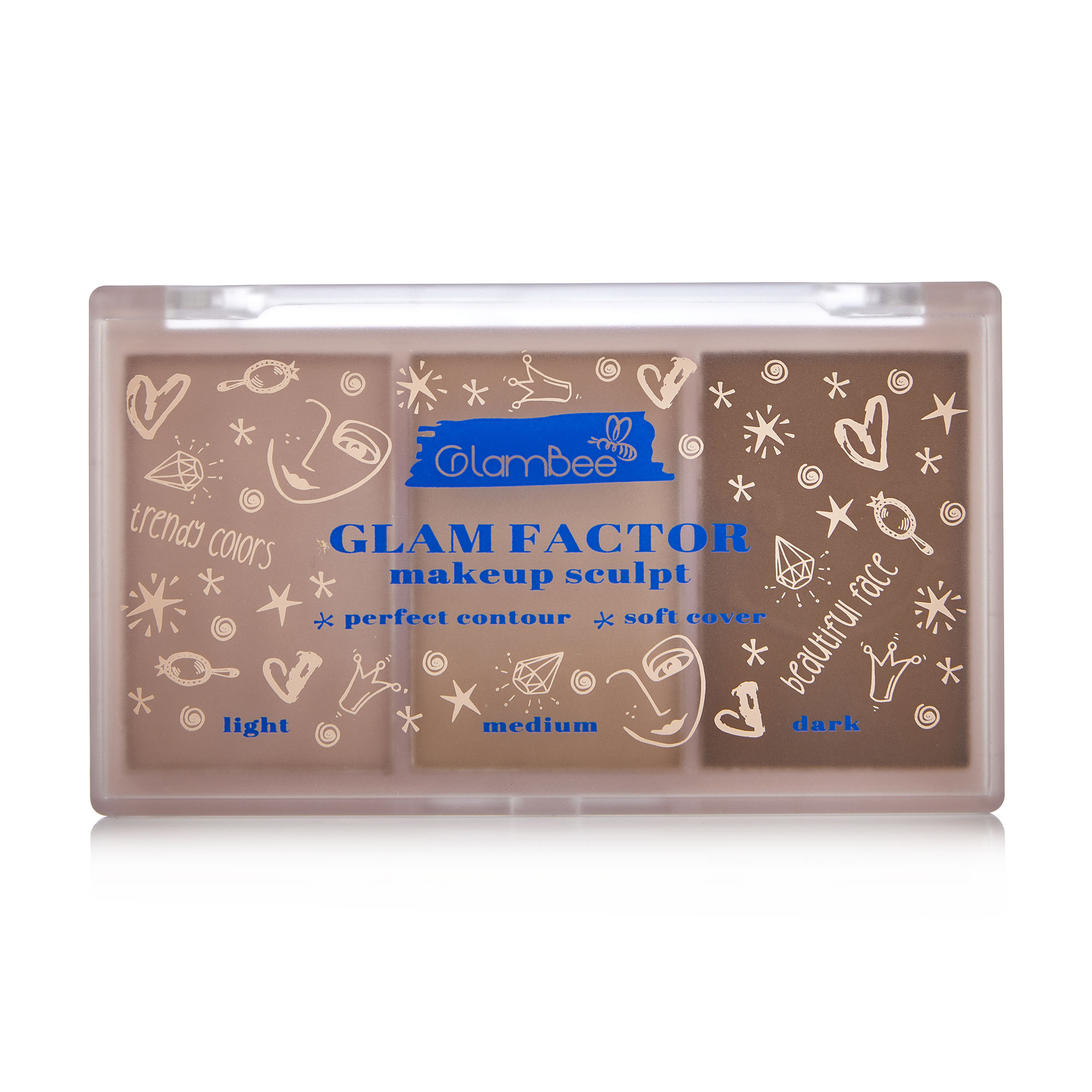 

Палетка для контурингу обличчя GlamBee Glam Factor Makeup Sculpt, 15 г