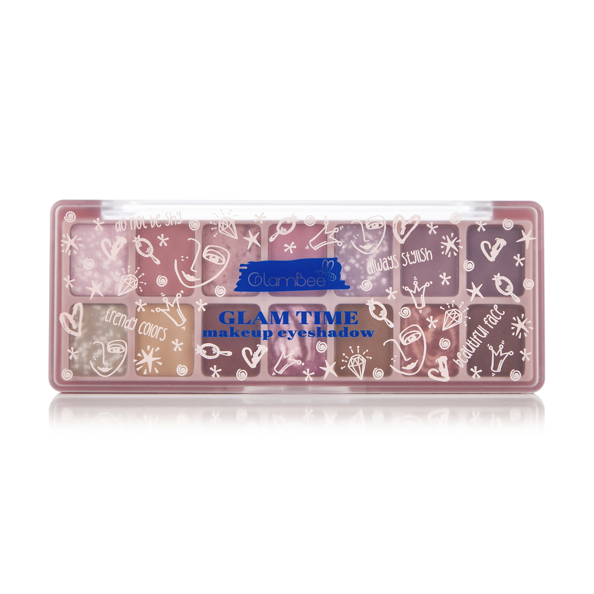 

Палетка тіней для повік GlamBee Glam Time Makeup Eyeshadow 14 відтінків, 02, 9 г