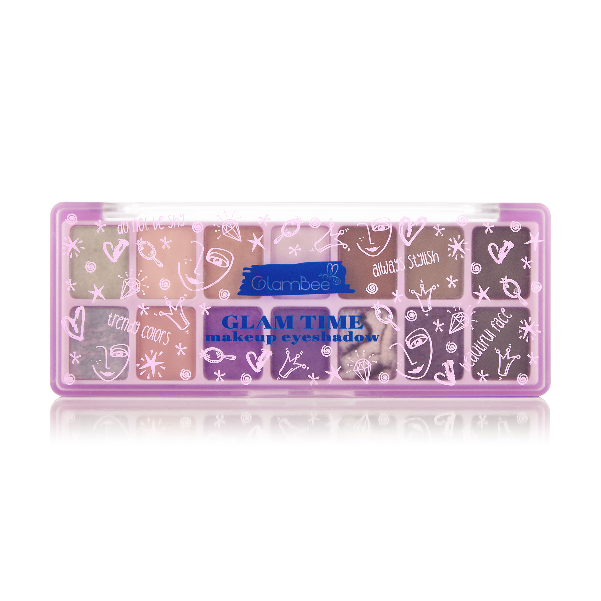 

Палетка тіней для повік GlamBee Glam Time Makeup Eyeshadow 14 відтінків, 03, 9 г