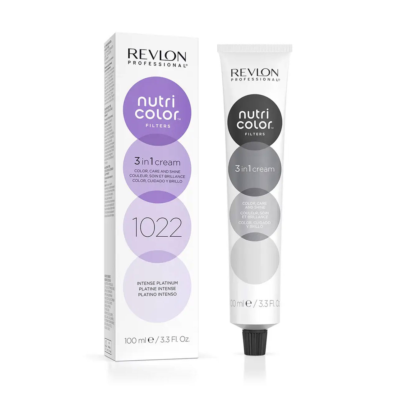 

Напівперманентна маска-барвник для волосся Revlon Professional Nutri Color Metal-Ice Toning Filters 1022 Intense Platinum, 100 мл