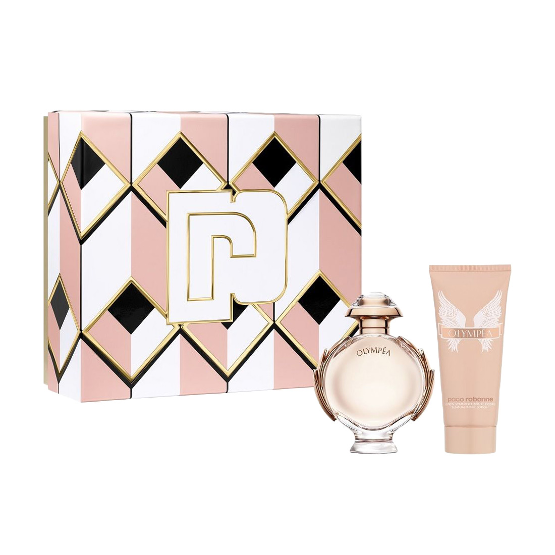 

Уцінка! Парфумований набір жіночий Rabanne Olympea Set (парфумована вода, 80 мл + лосьйон для тіла, 100 мл)