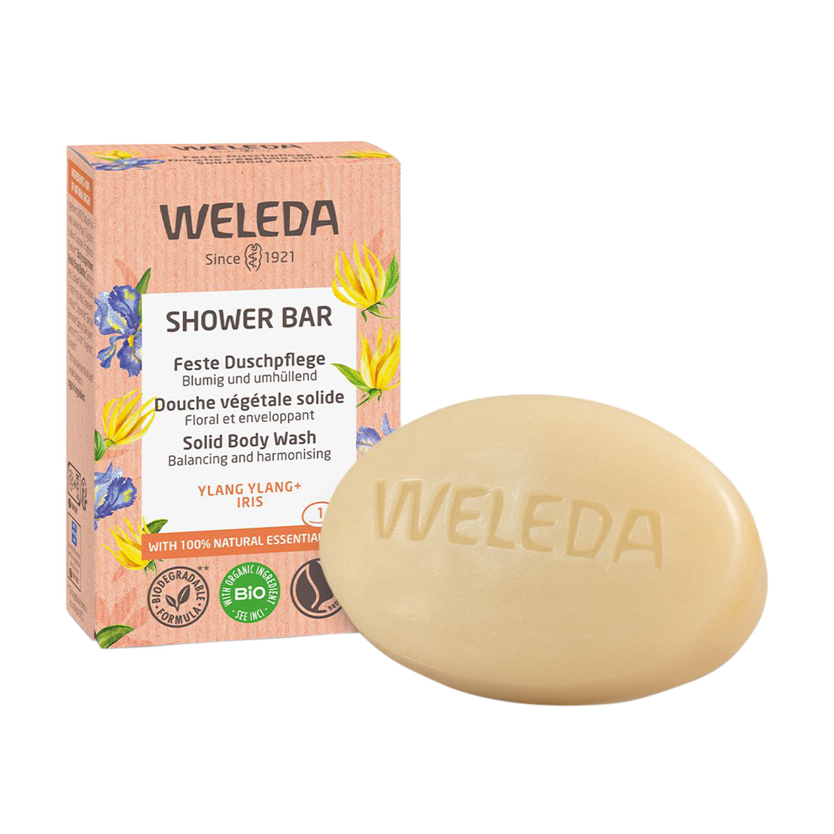 

Уцінка! Твердий арома-бар для душу Weleda Shower Bar Solid Body Wash Іланг-іланг та ірис, 75 г