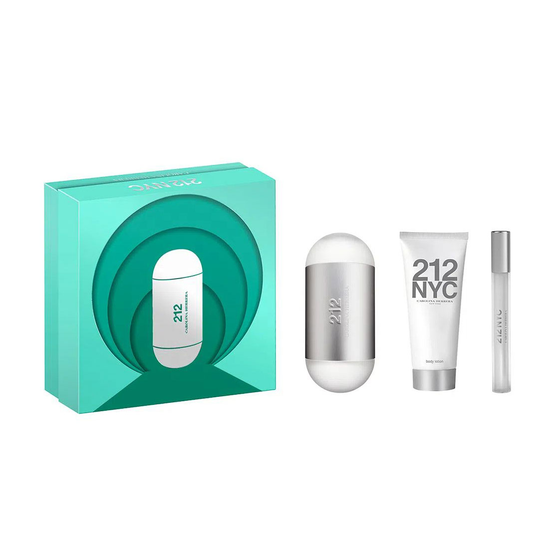 

Парфумований набір жіночий Carolina Herrera 212 NYC (туалетна вода, 100 мл + лосьйон для тіла, 75 мл + туалетна вода, 10 мл)