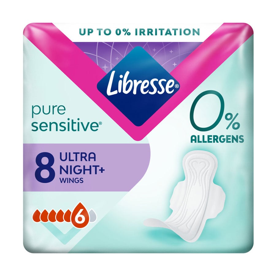 

Прокладки гігієнічні Libresse Pure Sensitive Ultra Night нічні, 8 шт