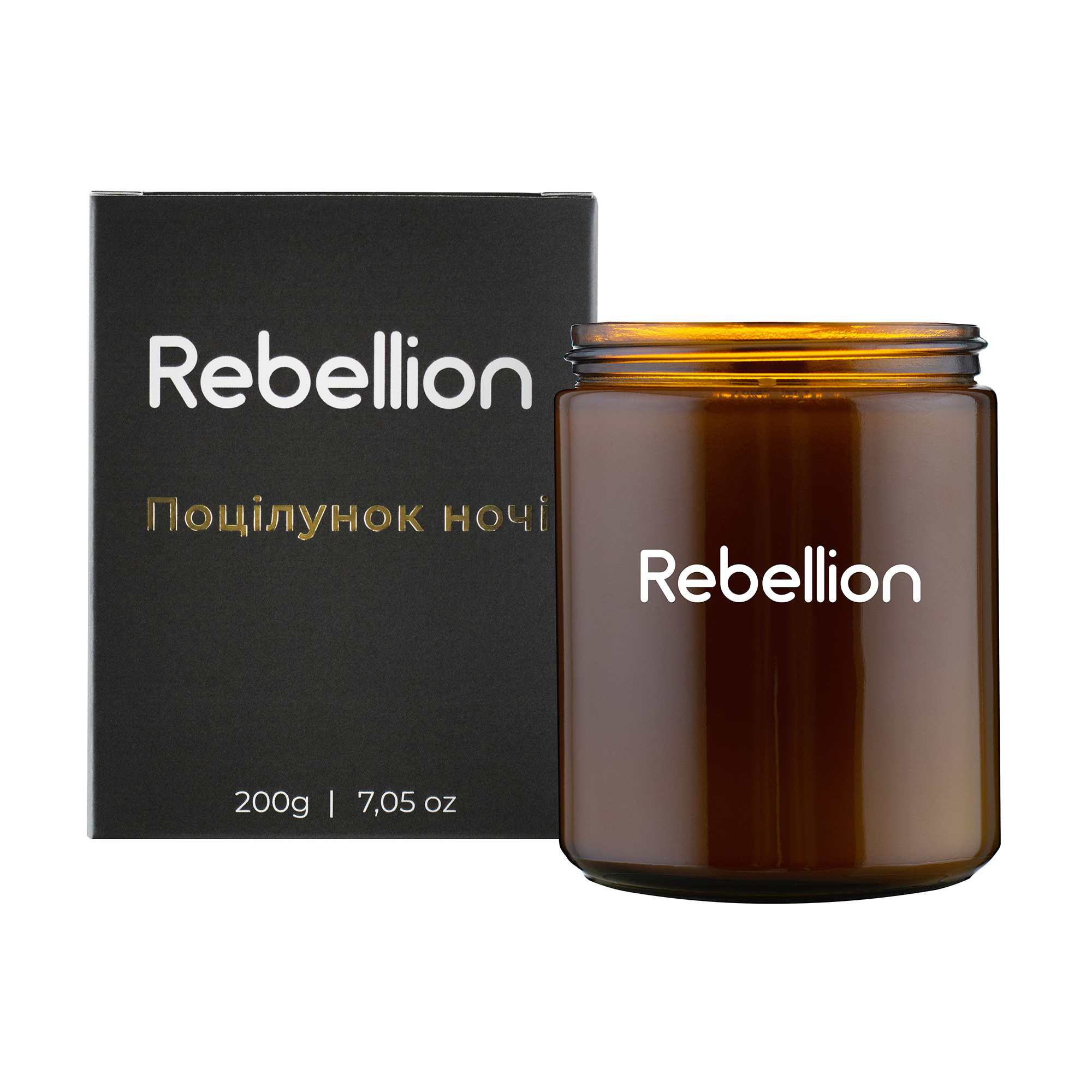 

Ароматична свічка Rebellion Поцілунок ночі, 200 г