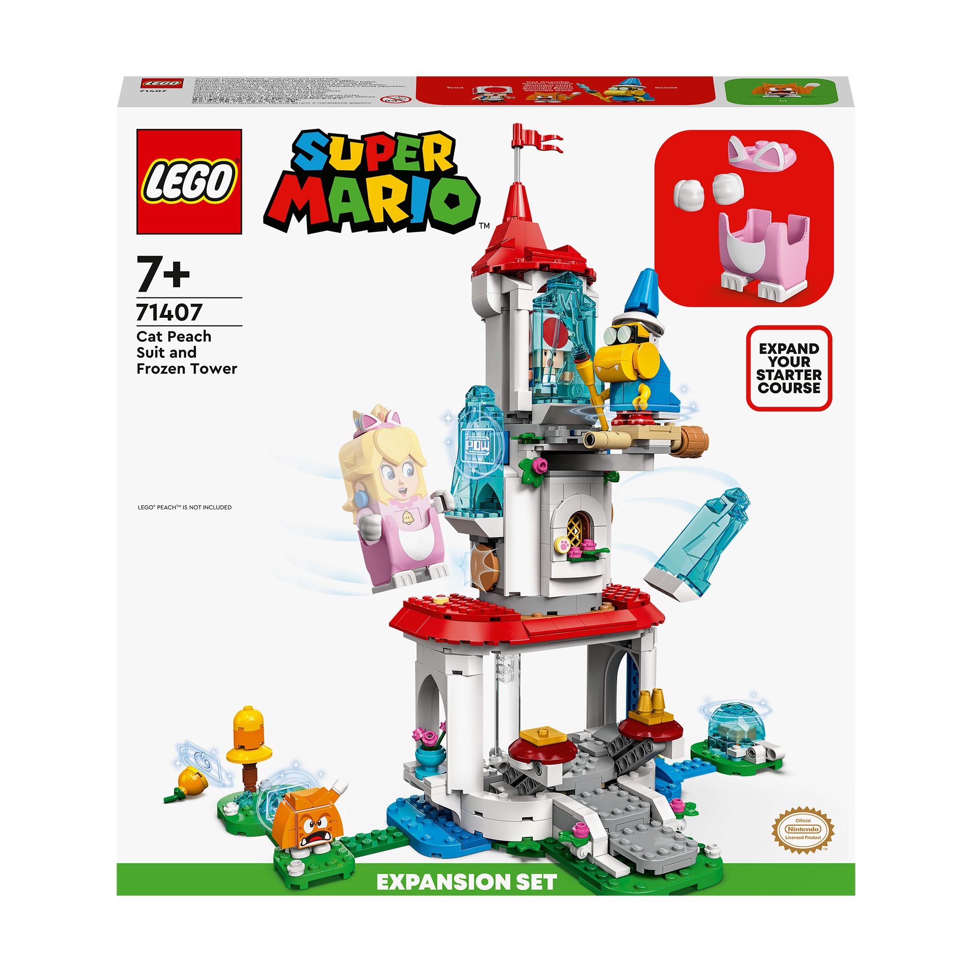 

Конструктор LEGO Super Mario Додатковий набір. Костюм Піч-кішки та Крижана вежа, 494 деталі, від 7 років (71407)