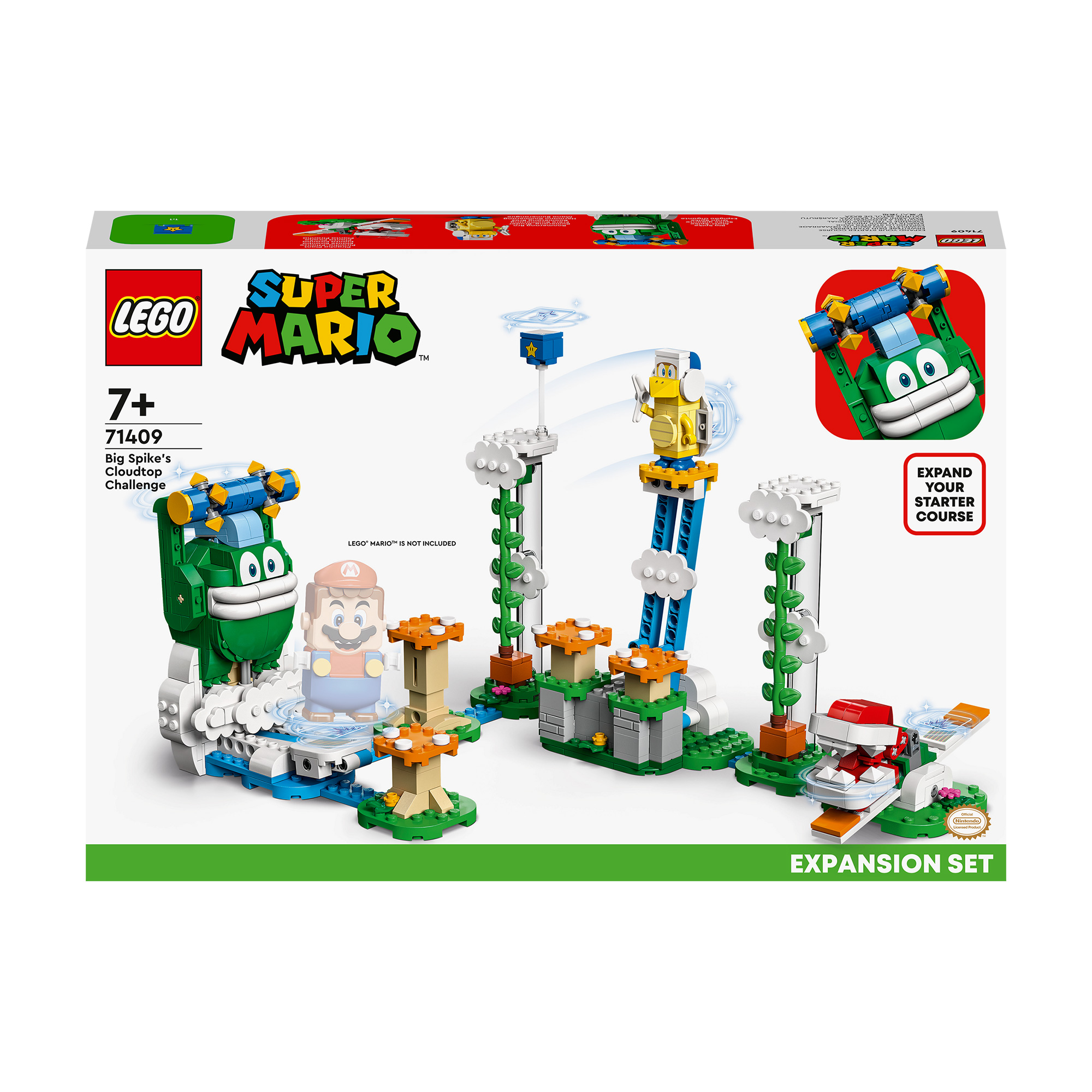 

Конструктор LEGO Super Mario Додатковий набір. Завдання. Дістати до хмарини. Великого Спайка, 540 деталей, від 7 років (71409)