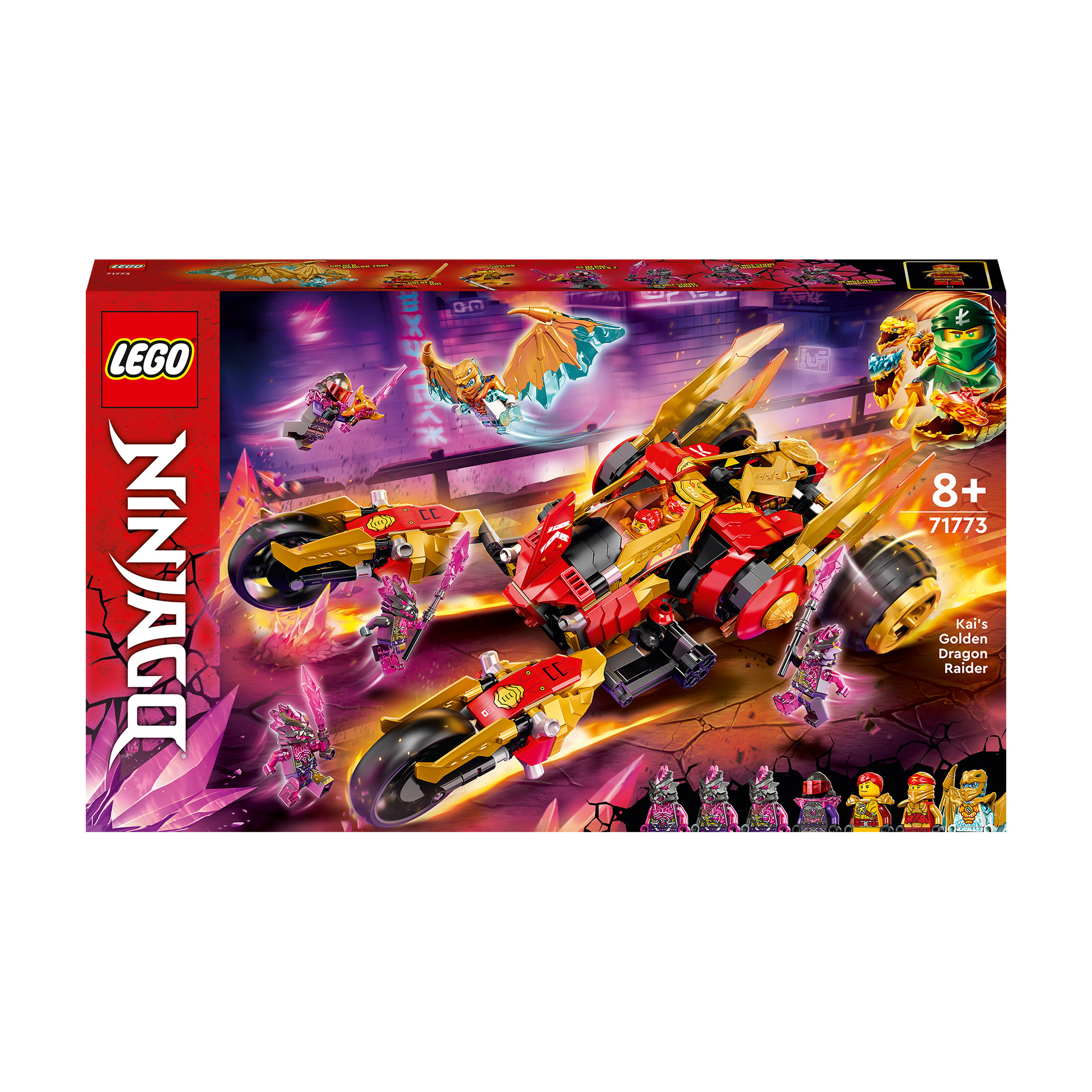 

Конструктор LEGO Ninjago Рейдер Золотого дракона Кая, 624 деталі, від 8 років (71773)