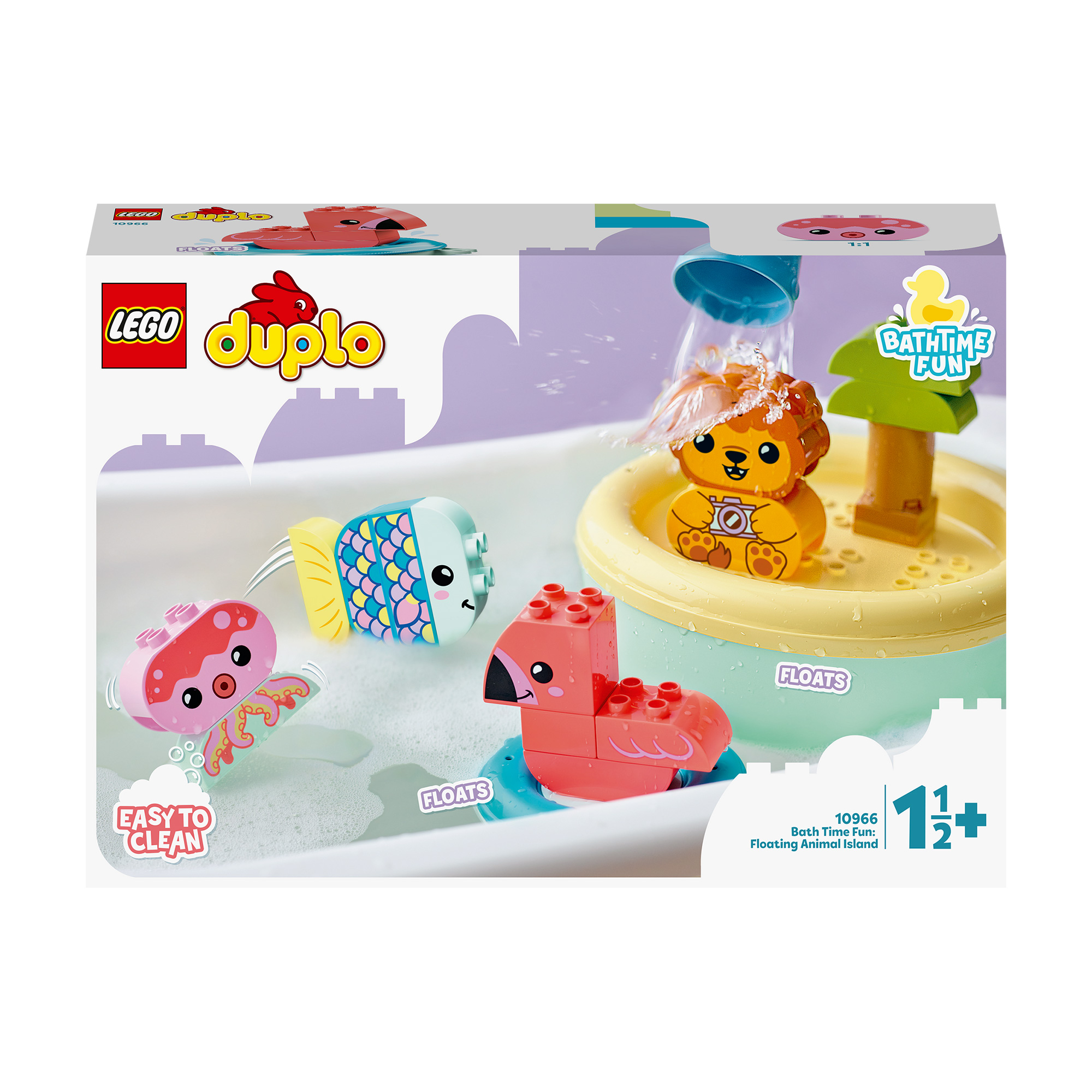 

Конструктор LEGO Duplo My First Пригоди у ванній: плавучий острів для звірів, 20 деталей, від 1.5 років (10966)