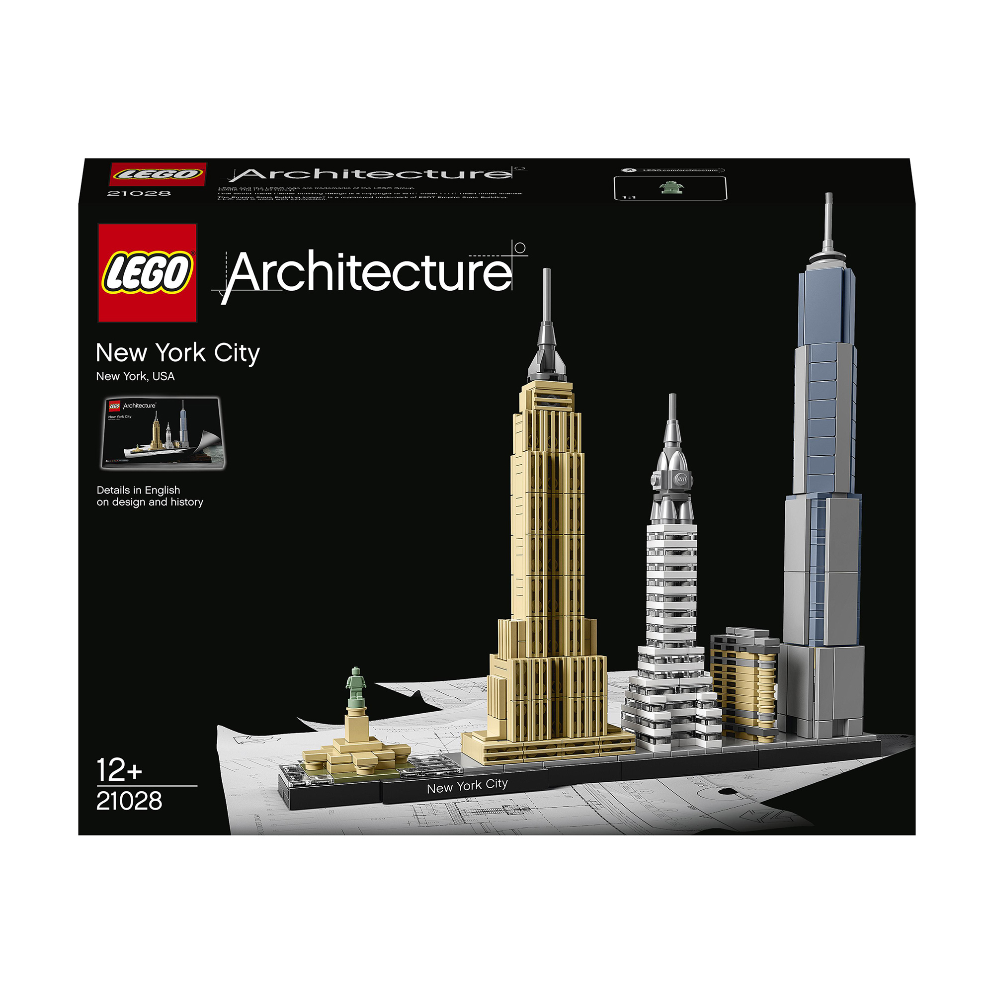 

Конструктор LEGO Architecture Нью-Йорк, 598 деталей, від 12 років (21028)