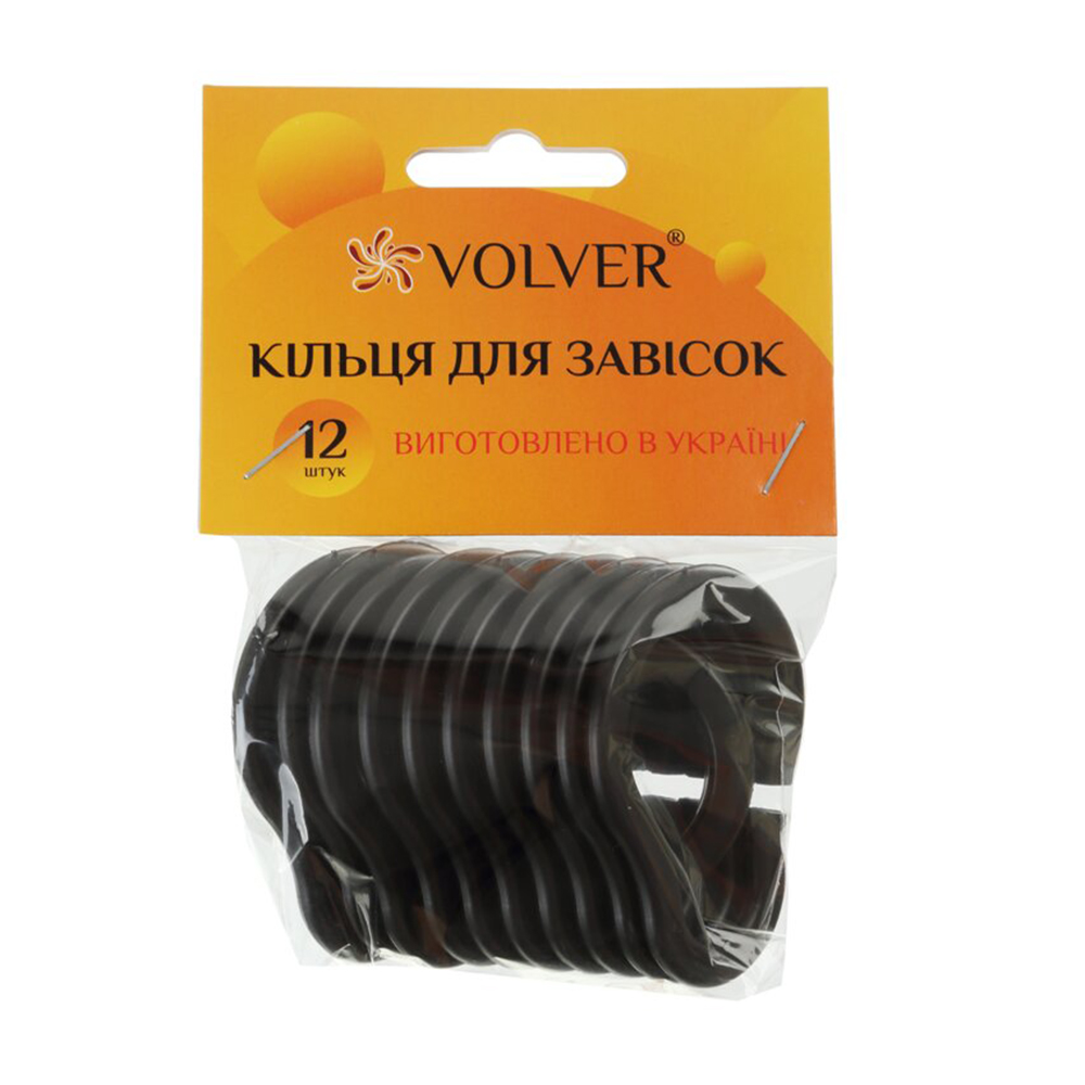 

Кільця для завісок Volver, Pear, чорні, 12 шт (68130)