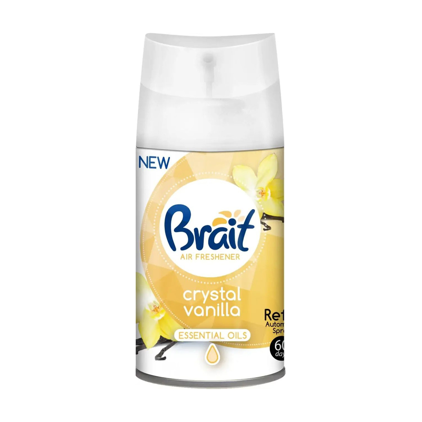 

Змінний балон до автоматичного аерозольного освіжувача повітря Brait Crystal Vanilla, 250 мл