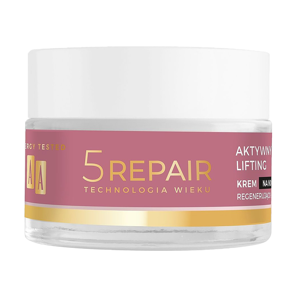 

Уцінка! Антивіковий нічний регенерувальний крем для обличчя AA 5 Repair Age Technology Active Lifting Night Cream 50+, 50 мл