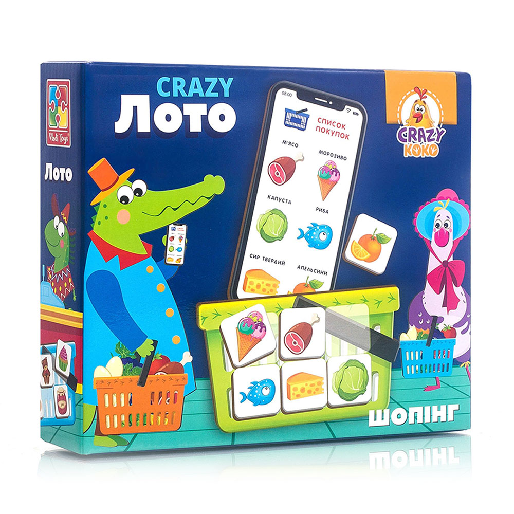

Настільна гра Vladi Toys Crazy Лото, українською мовою, 36 деталей, від 5 років (VT8055-09)