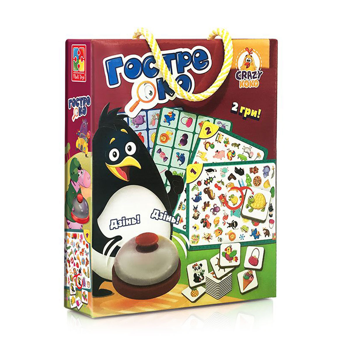 

Гра зі дзвоником Vladi Toys Гостре око, українською мовою, 97 деталей, від 3 років (VT8010-03)