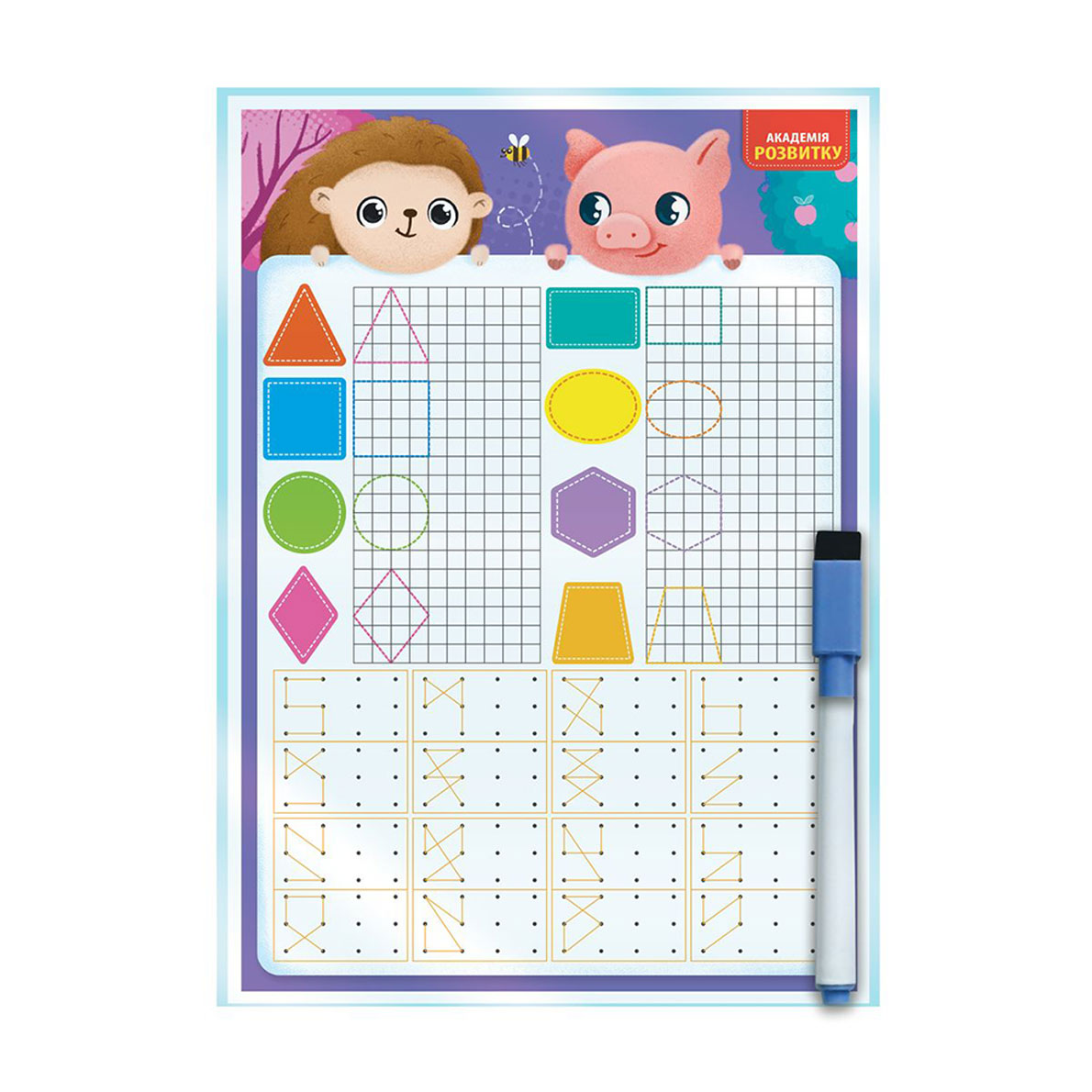 

Навчальна дошка-тренажер Vladi Toys Фігури та форми, від 3 років (VT5010-27)