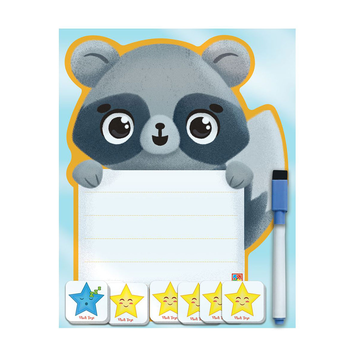 

Магнітна дошка з маркером Vladi Toys Єнот, українською мовою, від 3 років, 9 предметів (VT3601-20)