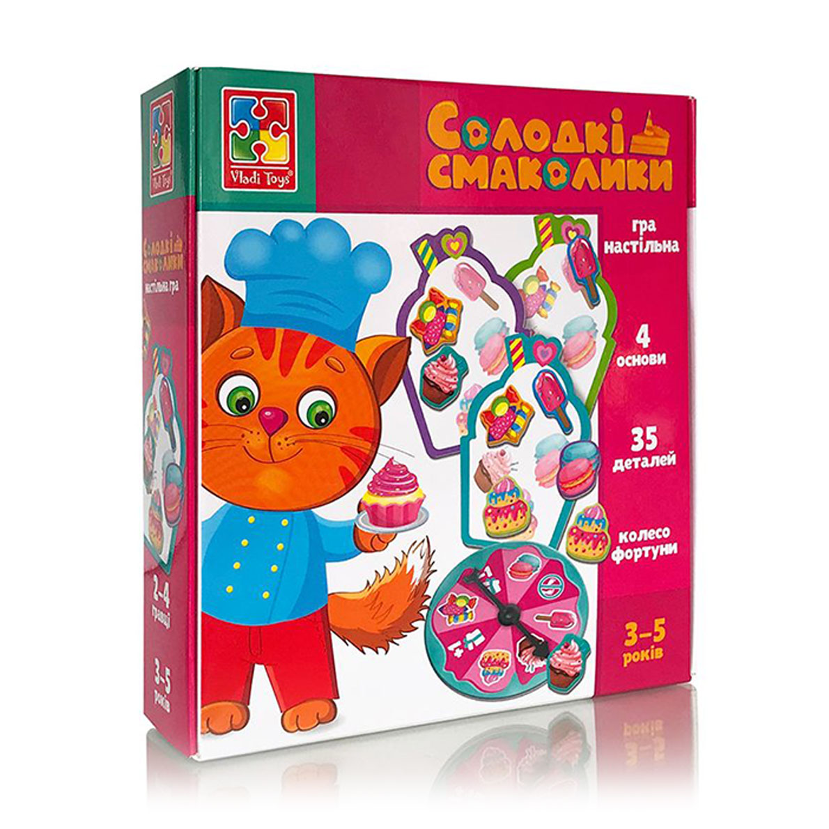 

Настільна гра Vladi Toys Солодкі смаколики, українською мовою, 39 предметів, від 3 років (VT1804-42)