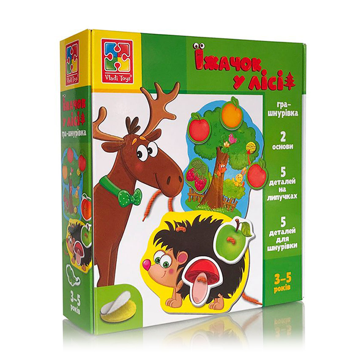 

Гра-шнурівка Vladi Toys Їжачок у лісі, українською мовою, від 3 років, 12 предметів (VT1804-45)