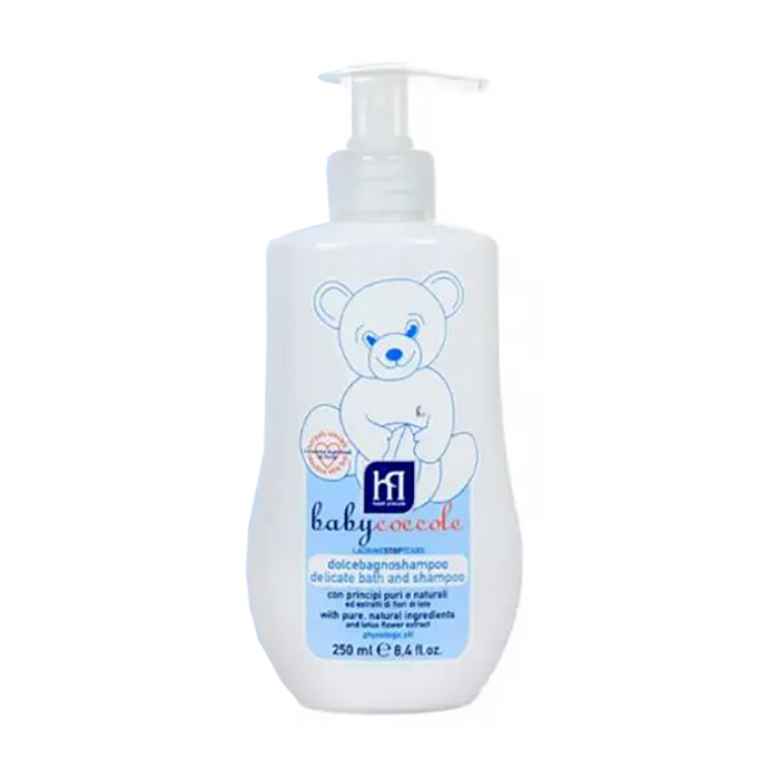 Дитячий шампунь та піна для ванни 2 в 1 Babycoccole Delicate Bath & Shampoo, від народження, 250 мл
