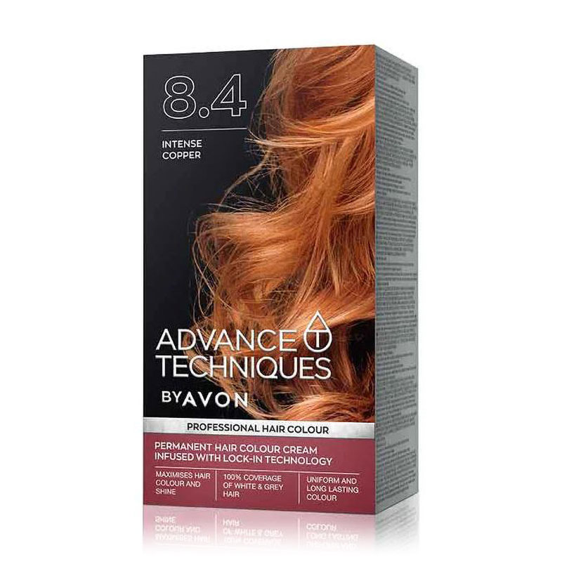 

Уцінка! Стійка крем-фарба для волосся Avon Advance Techniques Салонний догляд, 8.4 Intense Copper, 138 мл