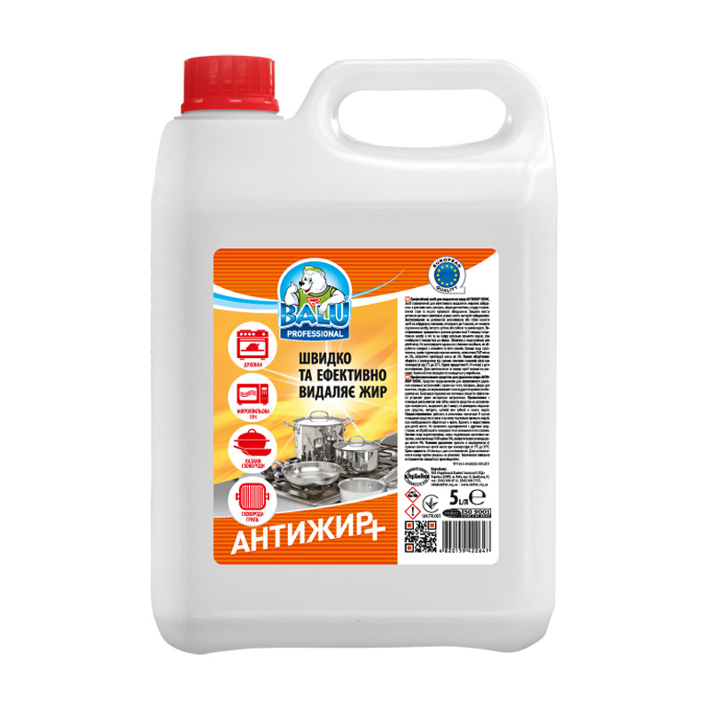 

Уцінка! Професійний засіб для видалення жиру BALU Professional Антижир+, 5 л