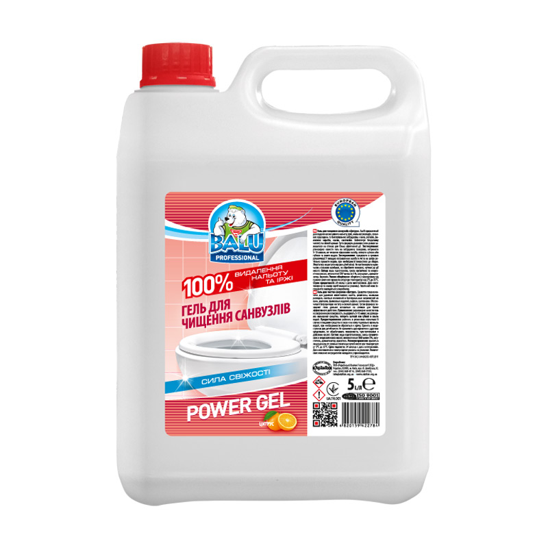 

Гель для чищення санвузлів BALU Professional Power Gel Цитрус, 5 л